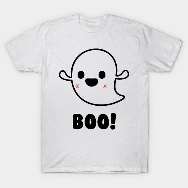 Cute Ghost Boo Halloween T-Shirt by alltheprints